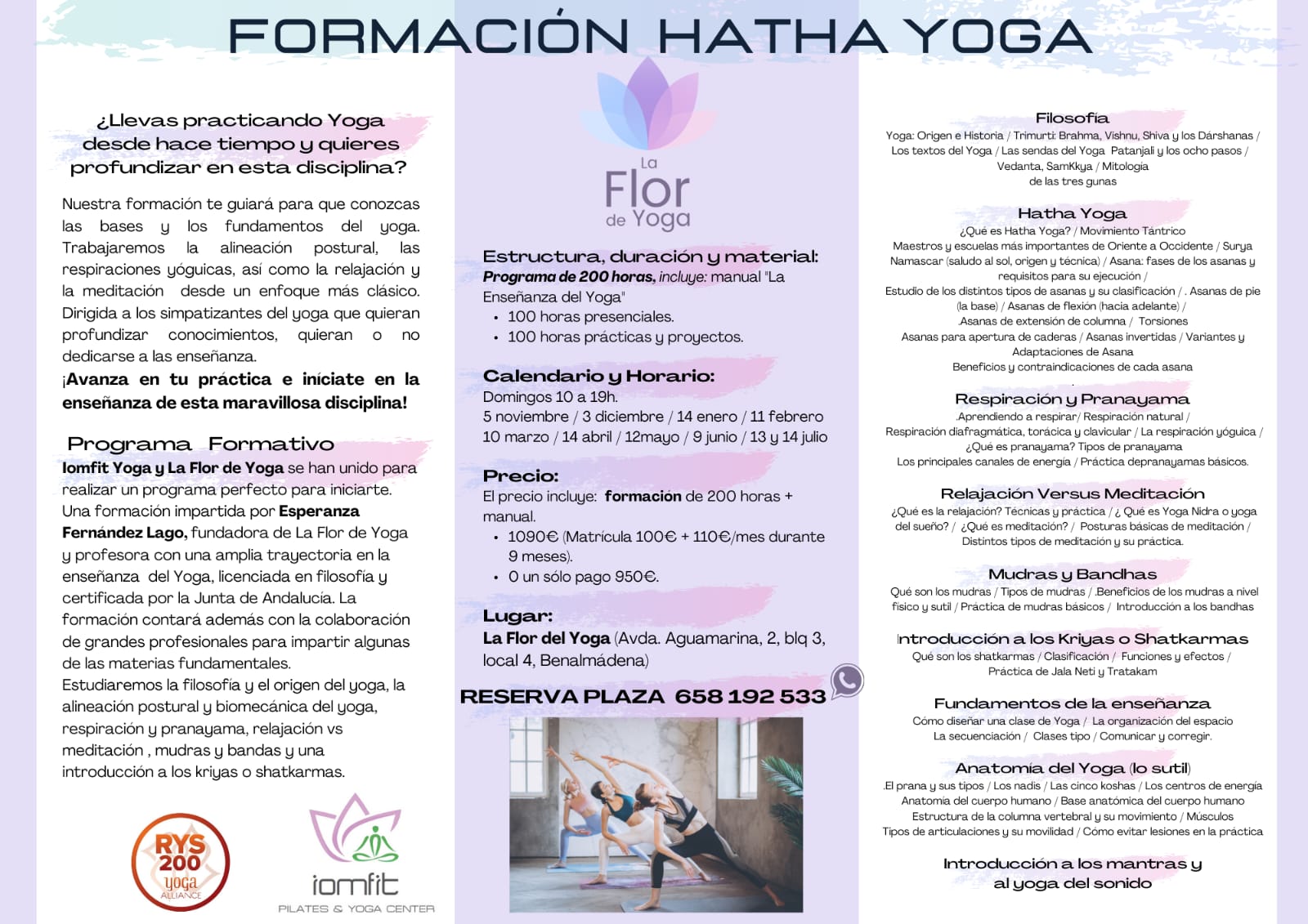 Tríptico Formación Hatha Yoga Tríptico Formación Hatha Yoga
